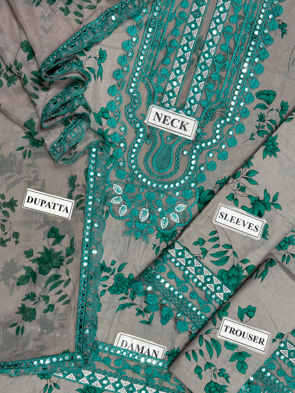 Aneela's Collection Unstitched Embroidered Lawn Suit -  (WFR-24-B)