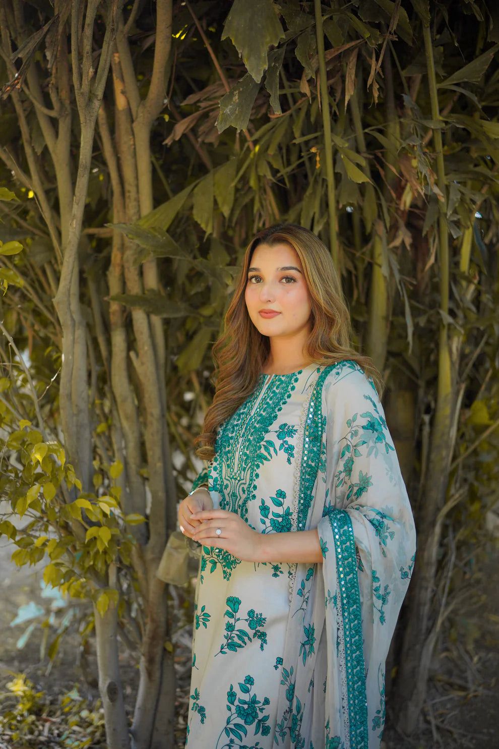 Aneela's Collection Unstitched Embroidered Lawn Suit -  (WFR-24-B)